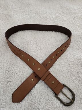 Spell Vintage Brass Studded Leather Belt M/L 🤎
